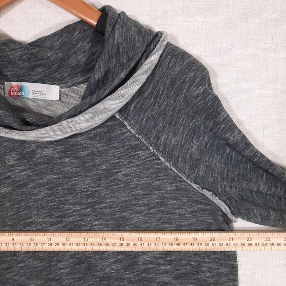 Free People FP Beach Two Body Raglan Tunic Top Sweater Cowl Neck Gray One Size - Picture 14 of 15